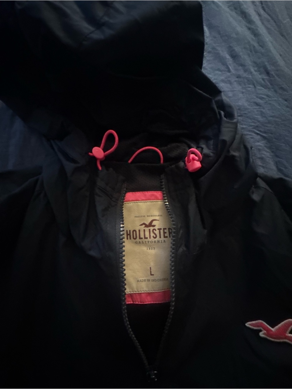 Hollister Black Jacket with Pink Accents
